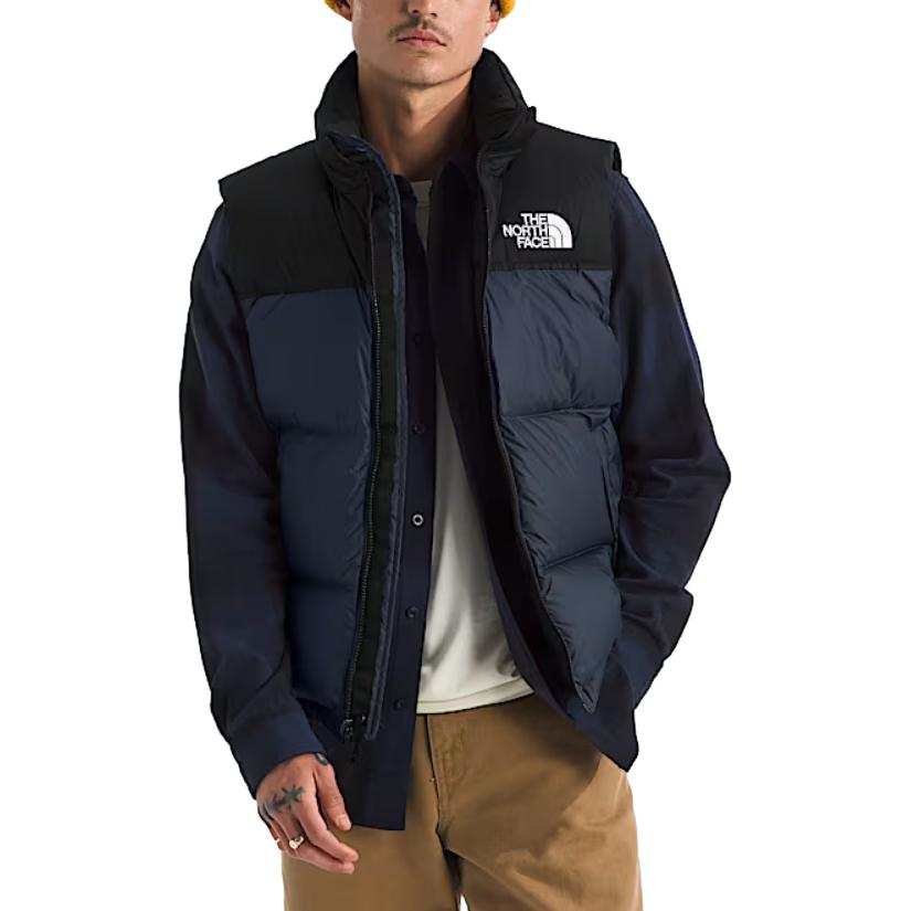 THE NORTH FACE Apparel Collection Vests Men's Marine Blue Stand Collar Other