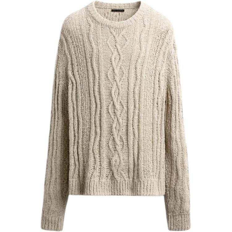 ZARA Knitwear Men's Beige Crew Neck Moderate Other