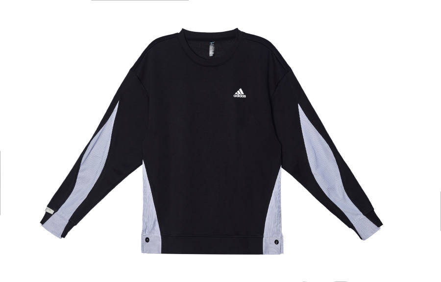 Adidas Adidas Sweatshirts Unisex Black Gray Crew Neck Moderate Regular