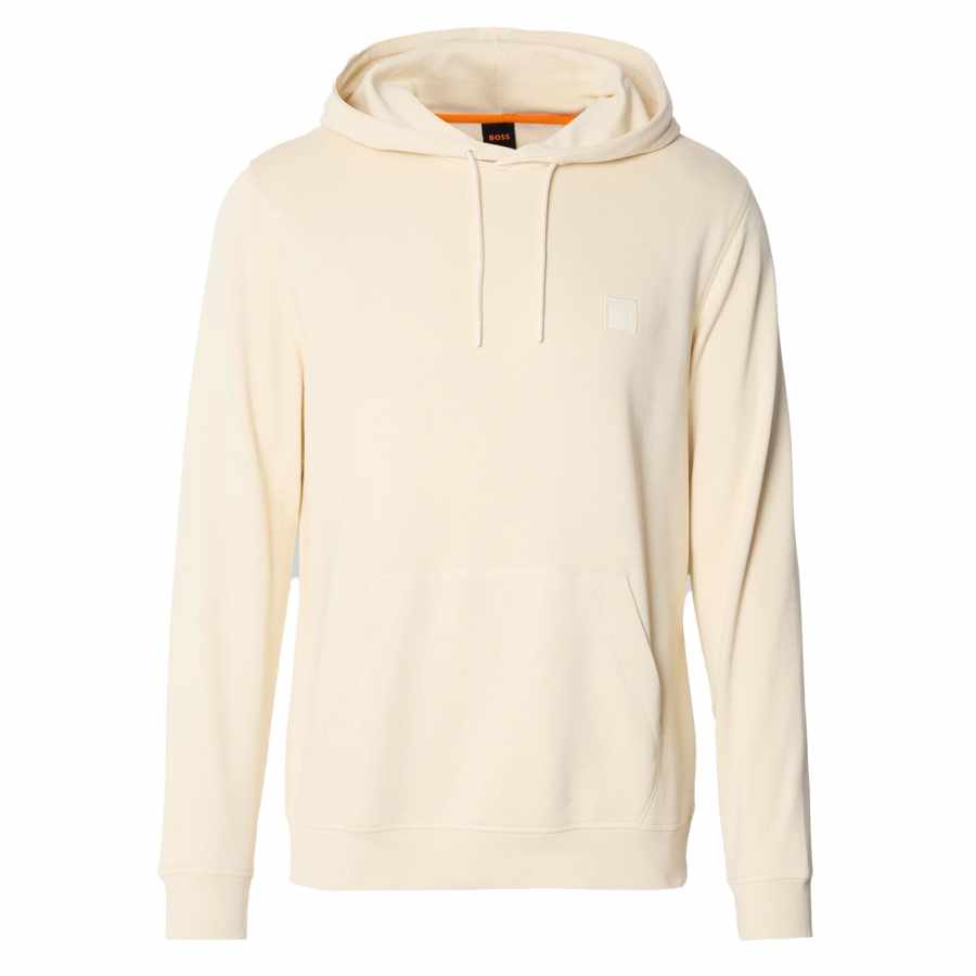 HUGO BOSS Sweatshirts Men's Beige Hooded Non Detachable Moderate Straight Fit