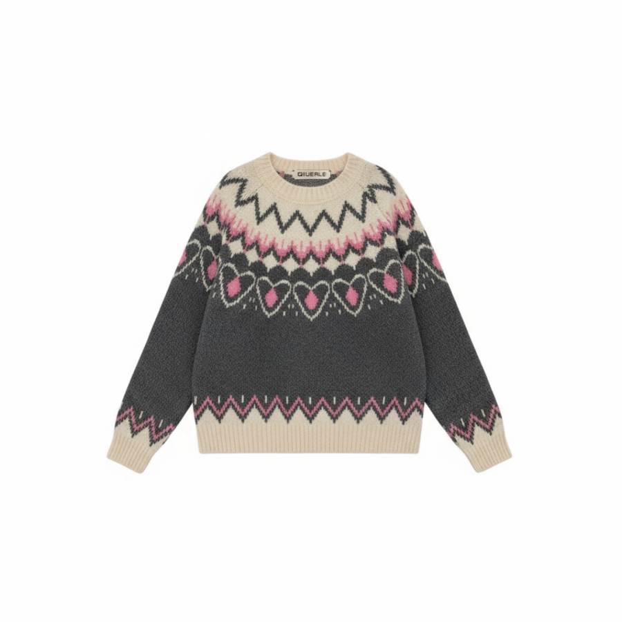 Qiuerle Knitwear Women's Crew Neck Moderate