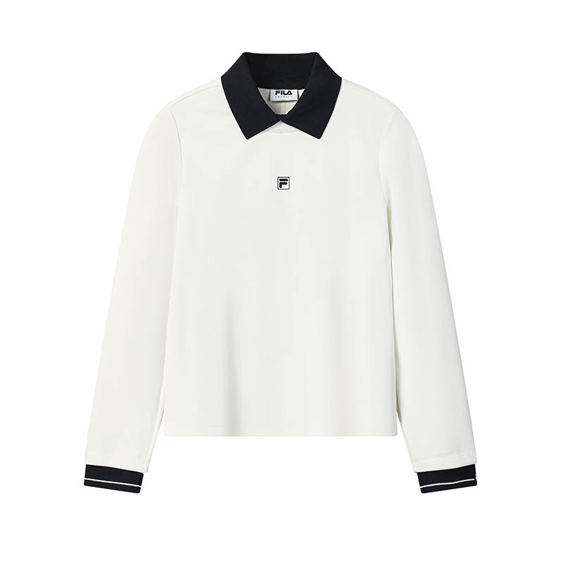 FILA Emerald T Shirts Women's Cloud White Lapel Moderate