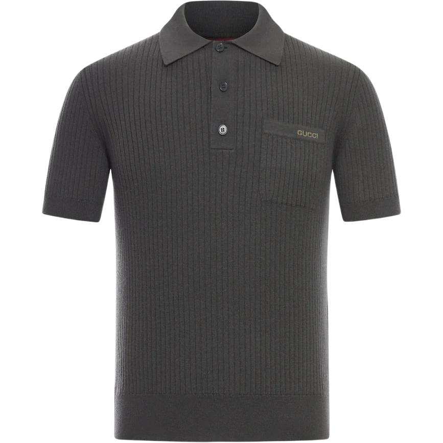 Gucci Logo Intarsia Short-Sleeve Knit Polo Shirt