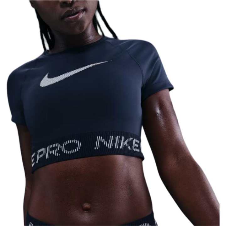 Nike Nike Pro Women's Dri-FIT Short-Sleeve Cropped Graphic Top