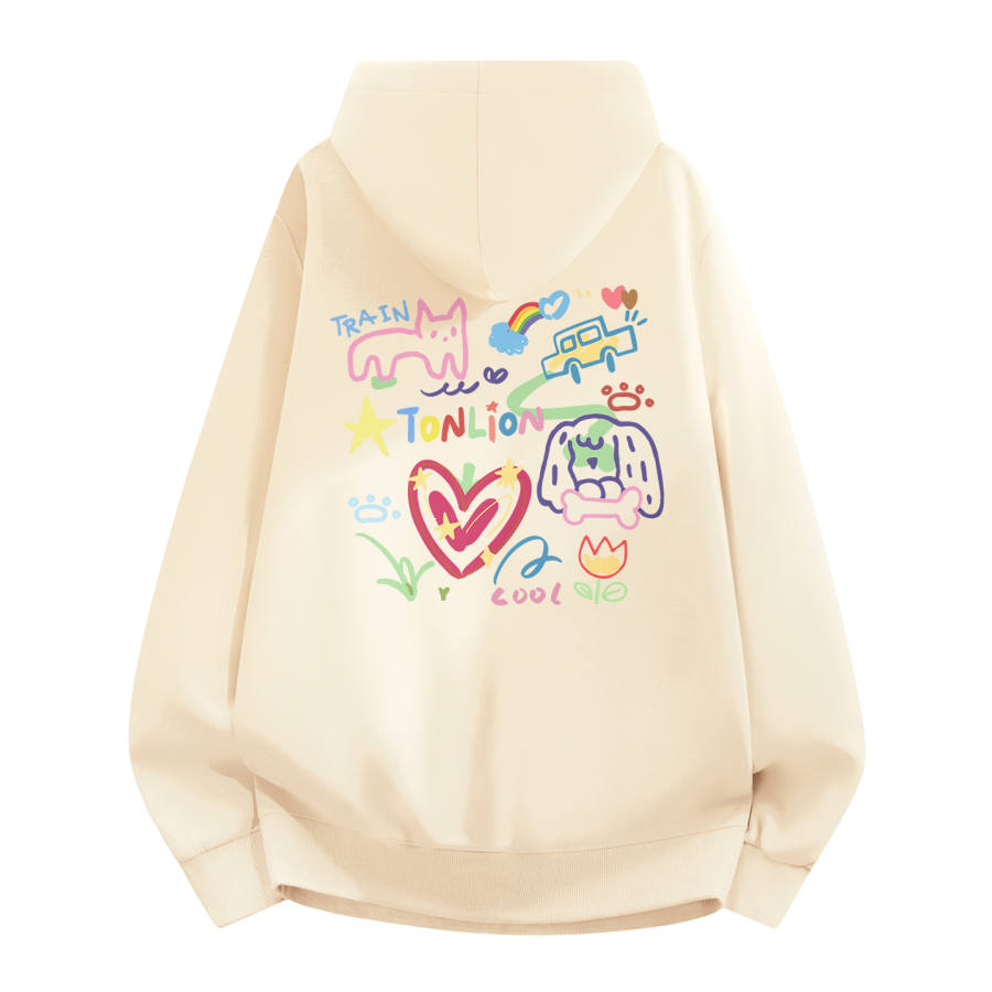 Tonlion Sweatshirts Unisex Hooded Moderate Regular
