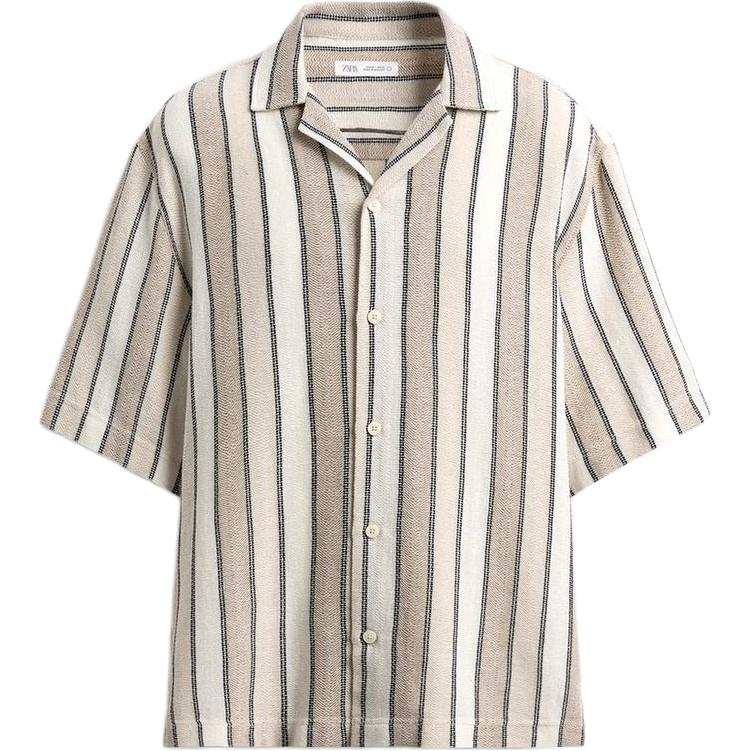ZARA ZARA Shirts Men's Beige Lapel Moderate