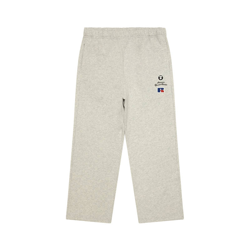 Aape BAPE X Russell Athletic Casual Pants Men's Gray White WH2 Moderate Straight Fit Pants