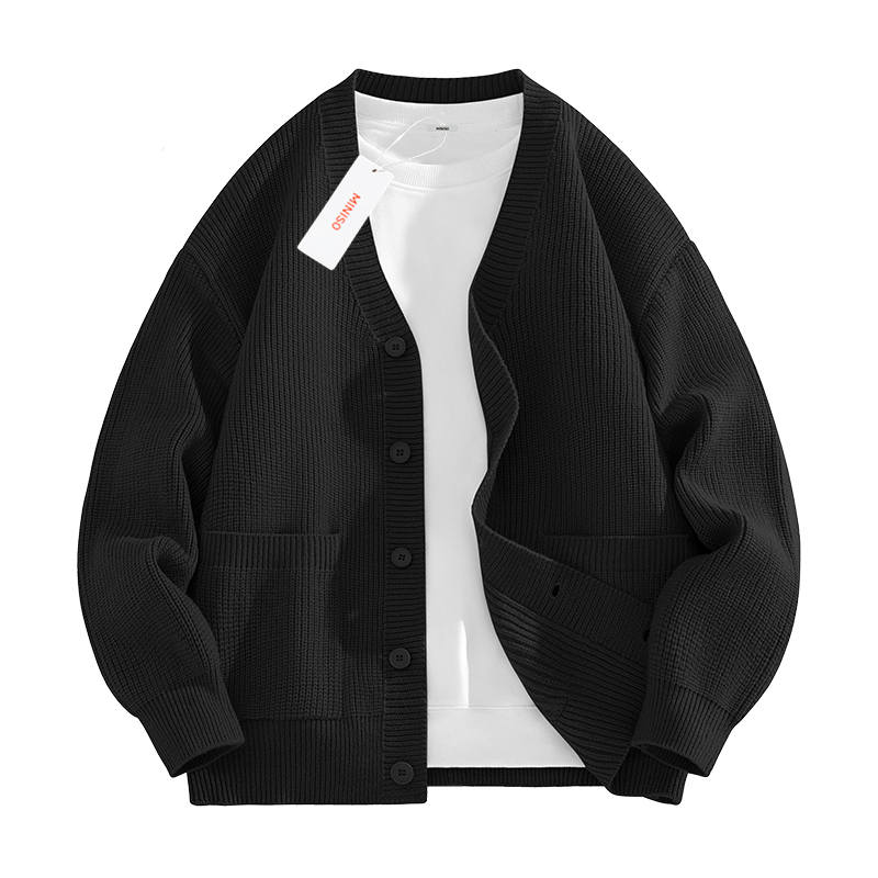 MINISO Knitwear Unisex V Neck Thickened Cardigan