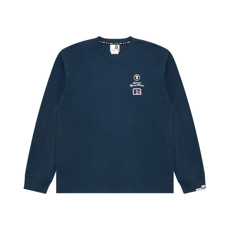 Aape BAPE X Russell Athletic T Shirts Men's Crew Neck Moderate Straight Fit