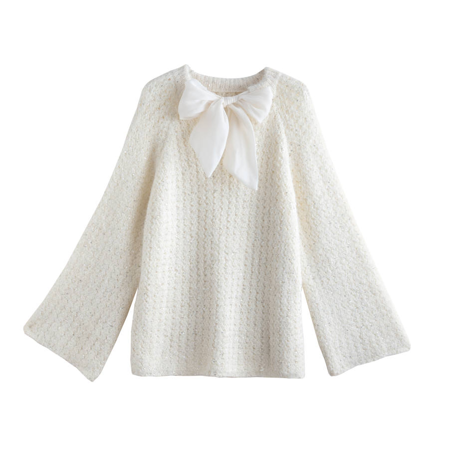Tonlion Knitwear Women's Beige Apricot Crew Neck Moderate