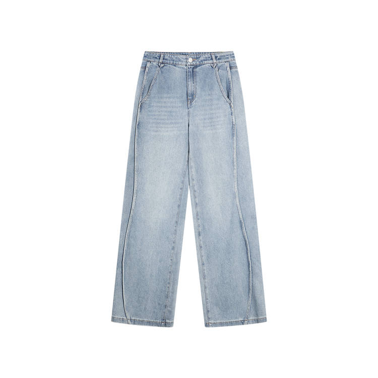 ELLE Jeans Women's Denim Blue Moderate Straight Fit Pants