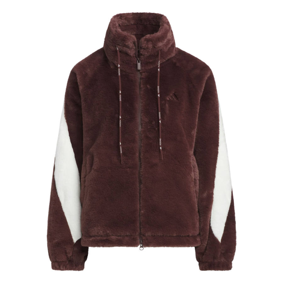 Adidas Adidas Stand Collar Velvet feel Coat Women's Brown White