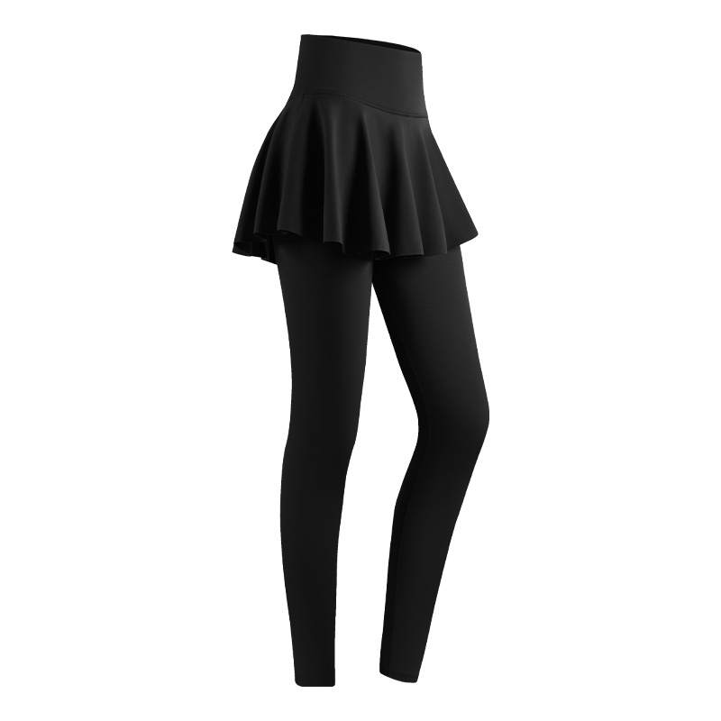 361° Fall Winter Fleece Lined Mock Two Piece Skort Tight Fit Sports Outerwear Workout Pants Yoga Pants Women's