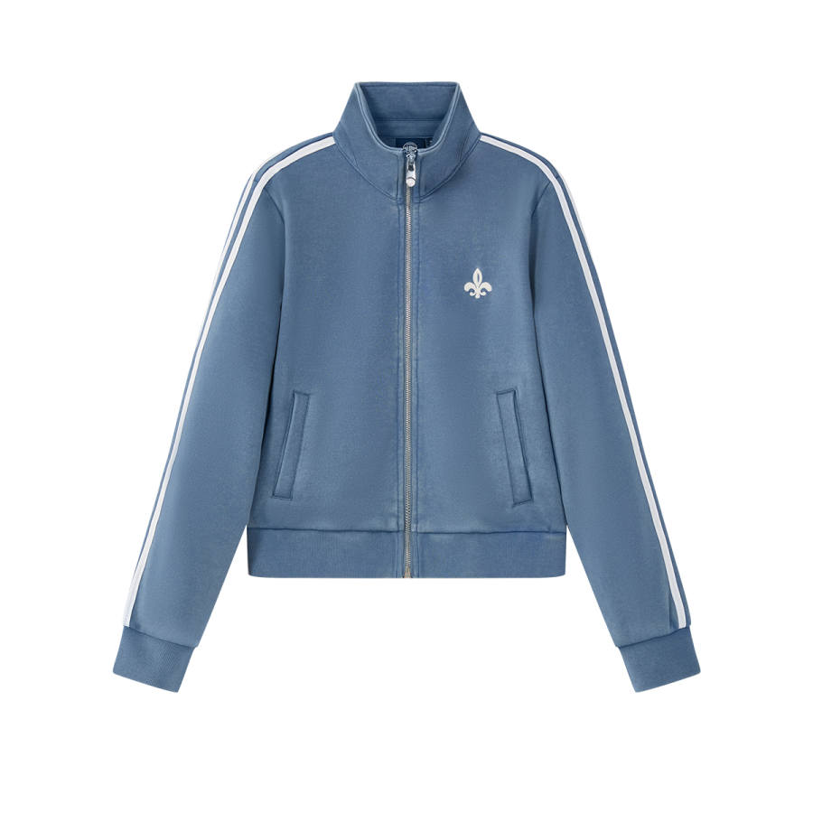 Palladium Cropped Coats Women's Washed Blue Stand Collar Moderate