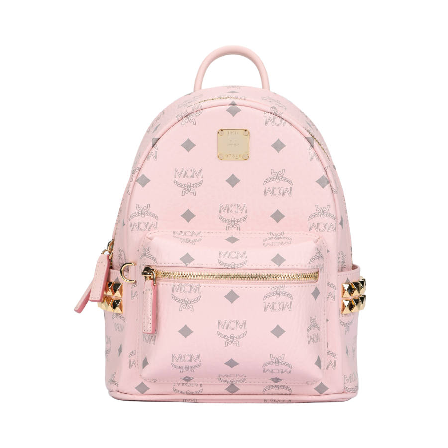 MCM MCM Stark Artificial Leather Backpack Mini Women's Light Dusty Pink
