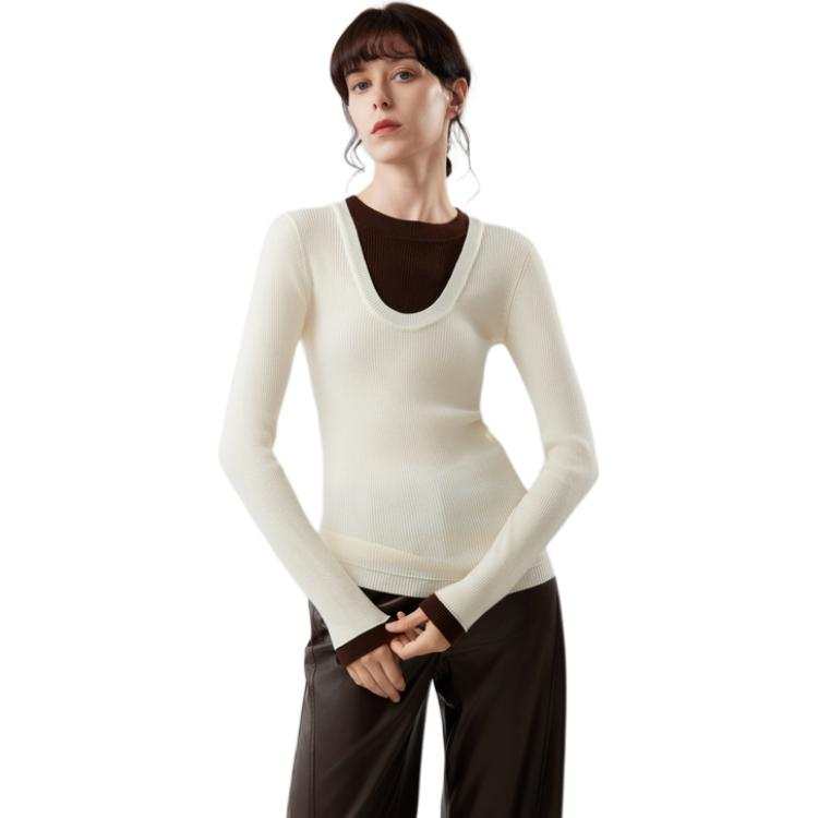 ELLE Knitwear Women's Ecru Moderate