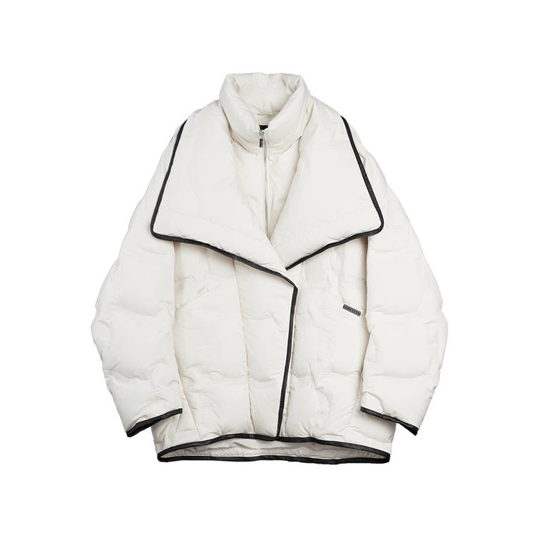 ELLE ELLE Down Jackets Women's Ecru Thickened Puffer Jacket