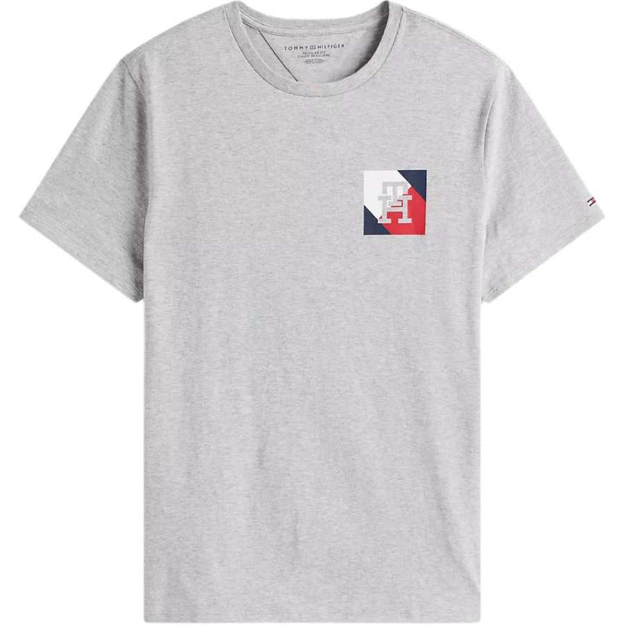 Tommy Hilfiger T Shirts Men's Gray Crew Neck