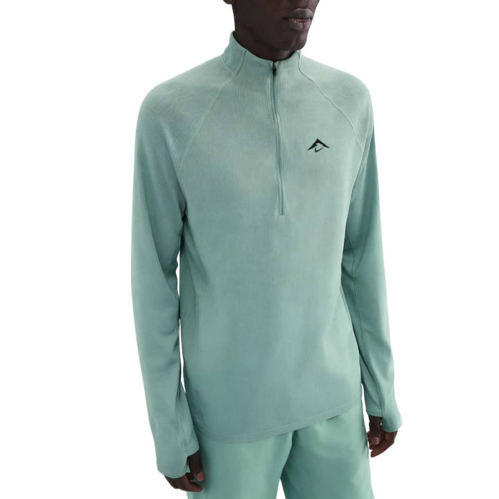 Nike Nike Dri Fit T Shirts Men's Light Green Half Turtleneck Moderate Straight Fit