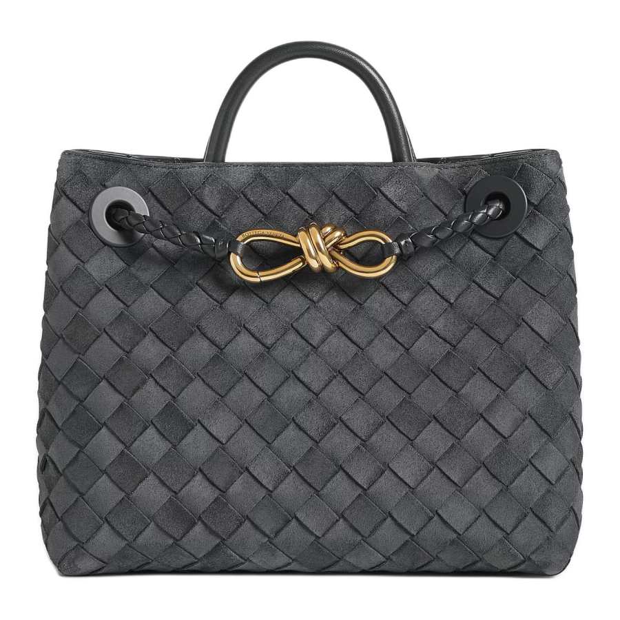 Bottega Veneta Andiamo Calfskin Handbag Small Women's Graphite