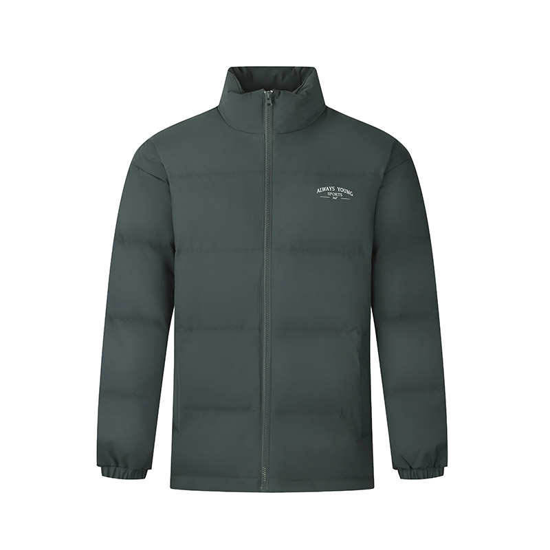 361° 361° Puffer Jackets Men's Mist Stone Gray Stand Collar Thickened