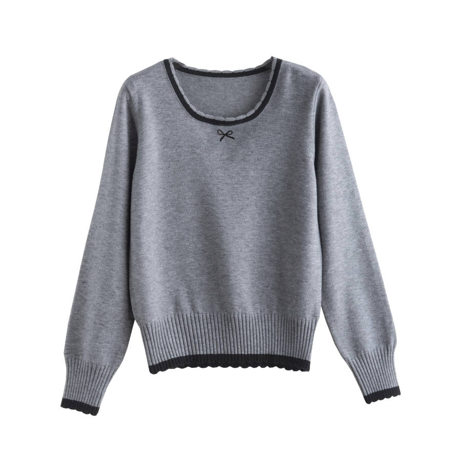 Tonlion Knitwear Women's Medium Heather Gray Crew Neck Moderate