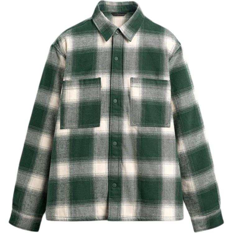 ZARA Puffer Jackets Men's Green Lapel Moderate Puffer Jacket