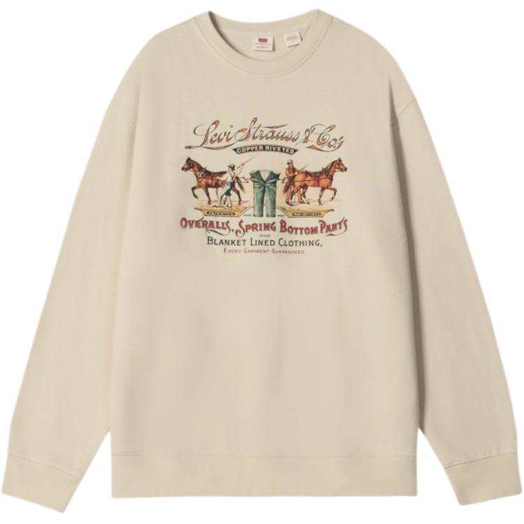 Levis Levis Sweatshirts Men's White Crew Neck Moderate Regular
