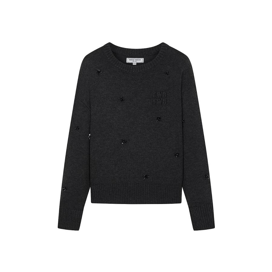 Teenie Weenie Knitwear Women's Coal Gray Crew Neck Moderate Other