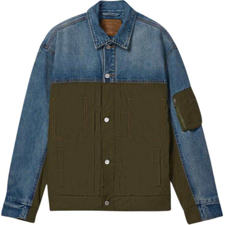 Levis Levis Denim Jackets Men's Turquoise Moderate Patchwork
