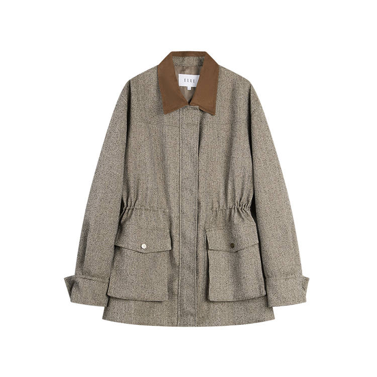 ELLE ELLE Jackets Women's Lapel Moderate Workwear