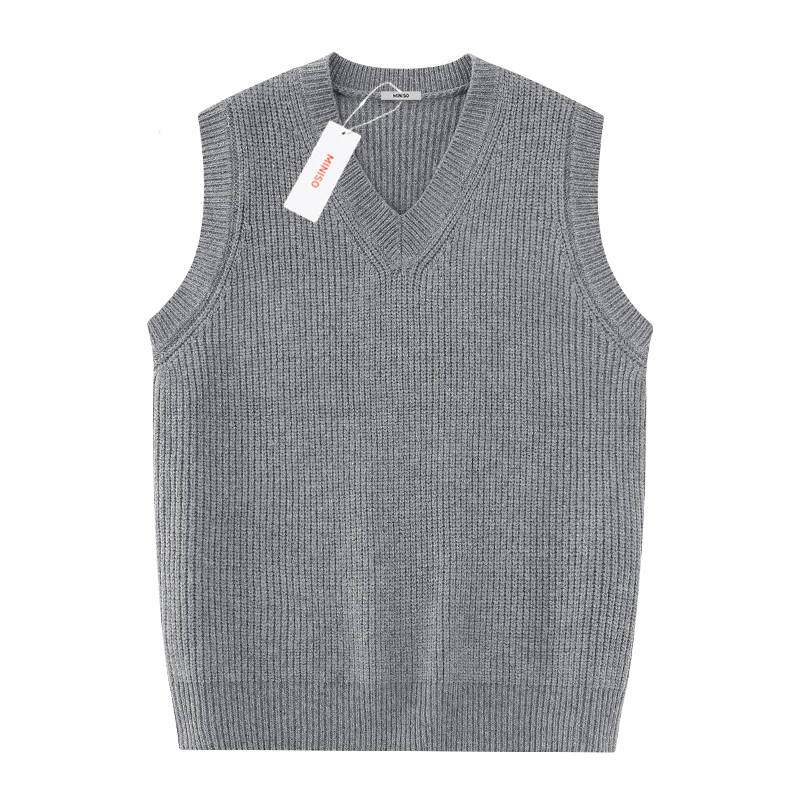MINISO Tank Tops Unisex V Neck Thickened Straight Fit