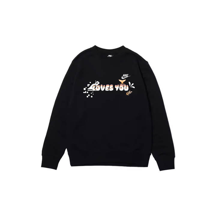 Nike Nike Sweatshirts Men's Black Crew Neck Moderate Regular