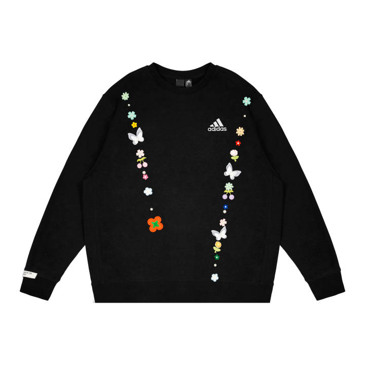 Adidas Adidas Sweatshirts Unisex Black Crew Neck Thickened Regular