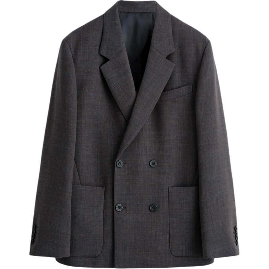 COS Business Suits Men's Dark Gray Suit Collar Moderate Business Suit
