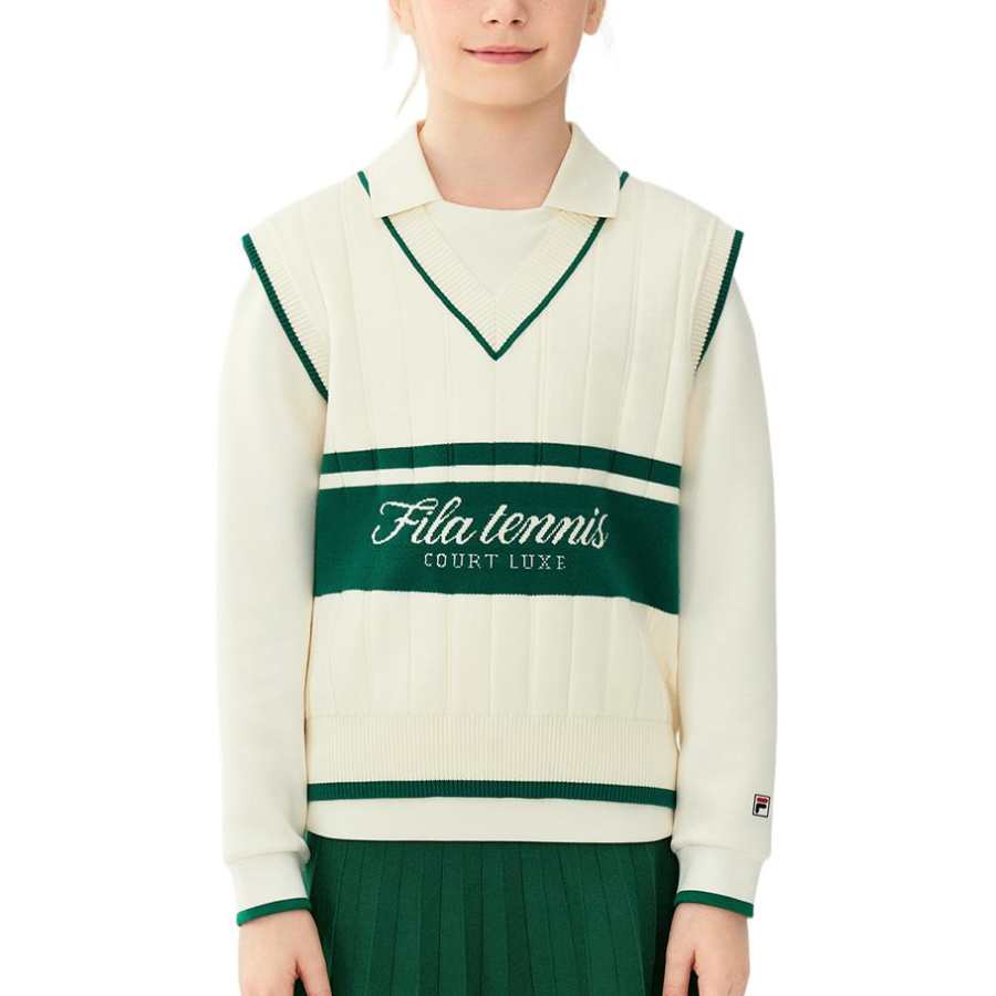 FILA KIDS Sweatshirt PERFORMANCE Tennis Collection, Fleece Lined Thermal Knitted Fabric Letter Pullover 2 Piece Set