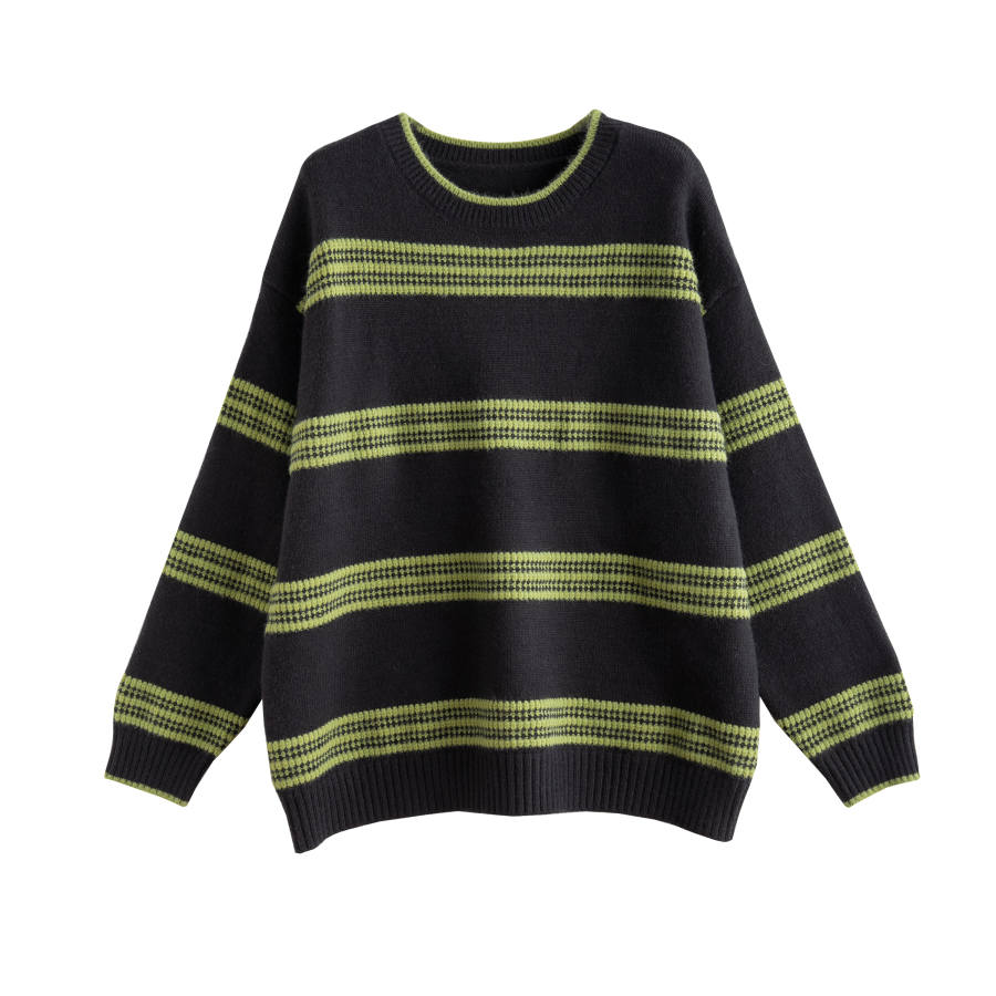 Tonlion Knitwear Women's Green Tone Crew Neck Moderate