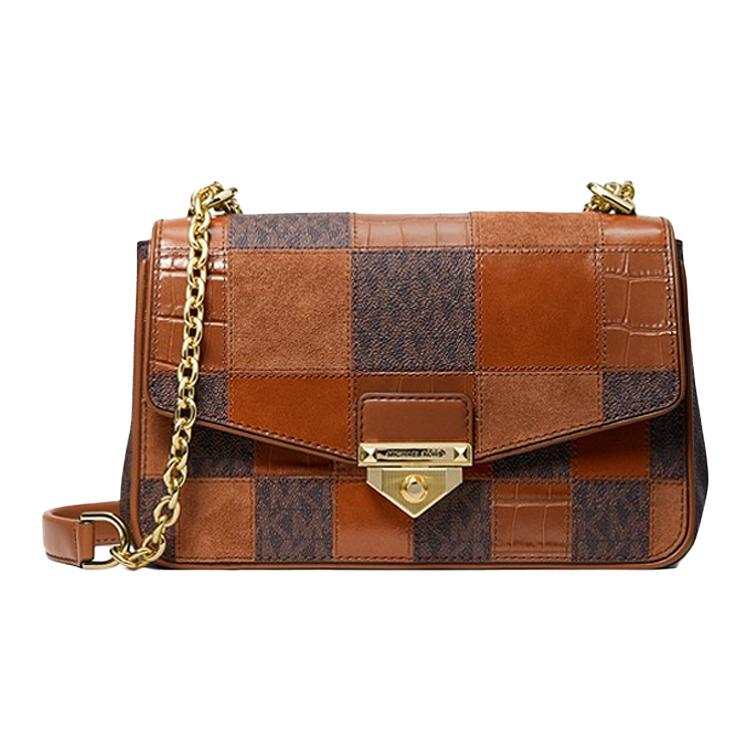 MICHAEL KORS Soho Leather Shoulder Bag, Crossbody Bag Large Women's Brown
