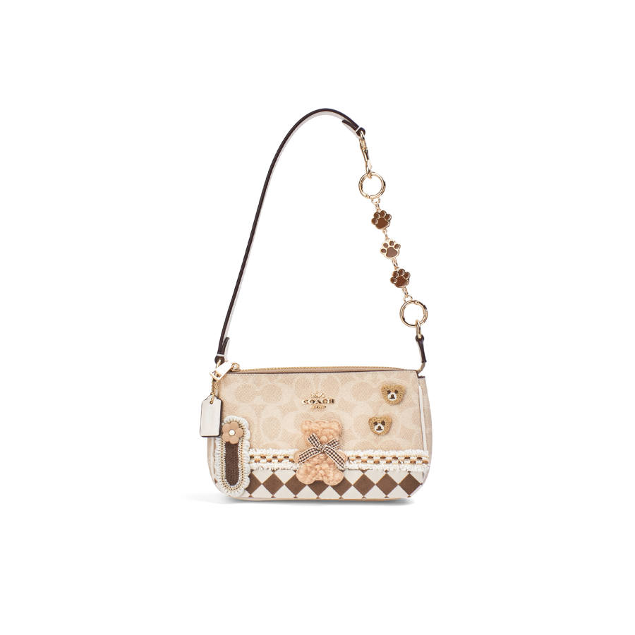 COACH Nolita Coated Canvas Shoulder Bag Small Women's Khaki