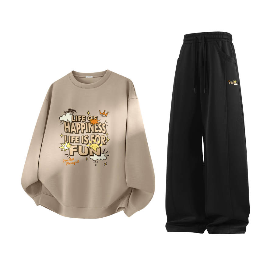 MINISO MINISO Sweatshirt Sets Unisex Crew Neck Moderate