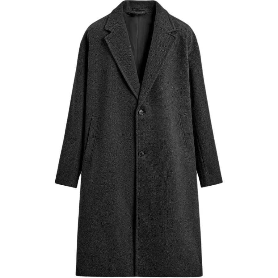 ZARA ZARA Coats Men's Coal Gray Moderate