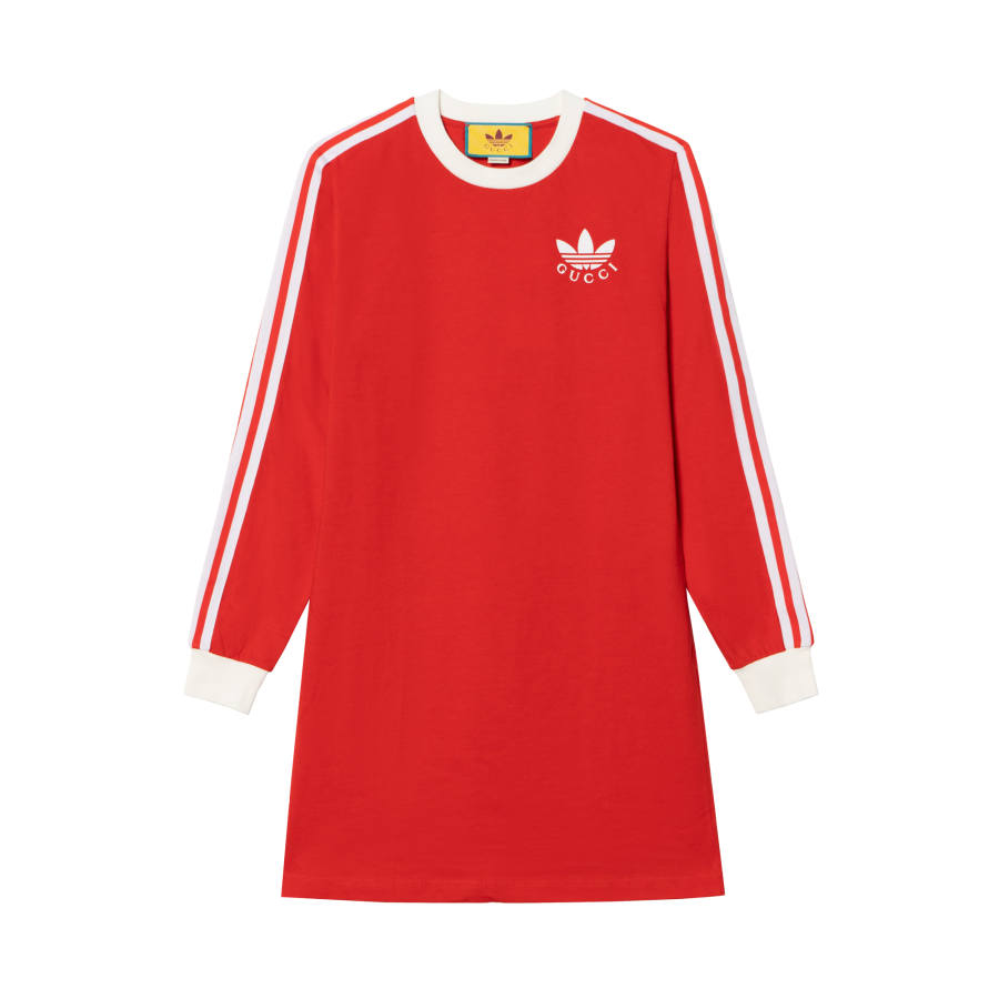 GUCCI x Adidas Originals GUCCI X ADIDAS SS22 Long Sleeved Dress Women's Red