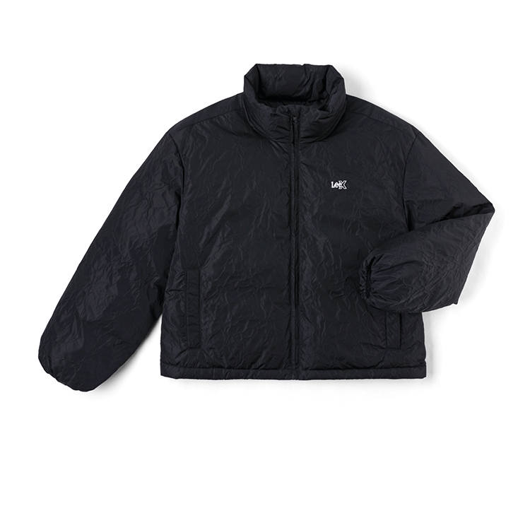 Lee Lee Down Jackets Women's Black Stand Collar Moderate Puffer Jacket