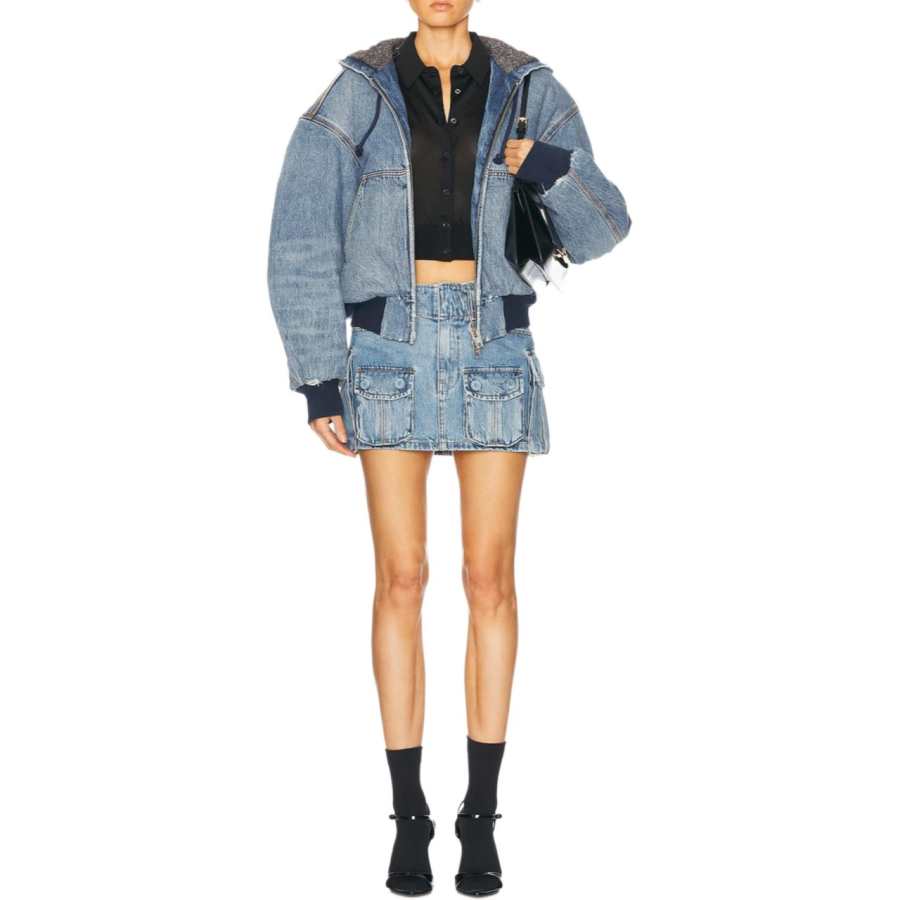 Alexander Wang Alexander Wang Denim Bomber Jacket