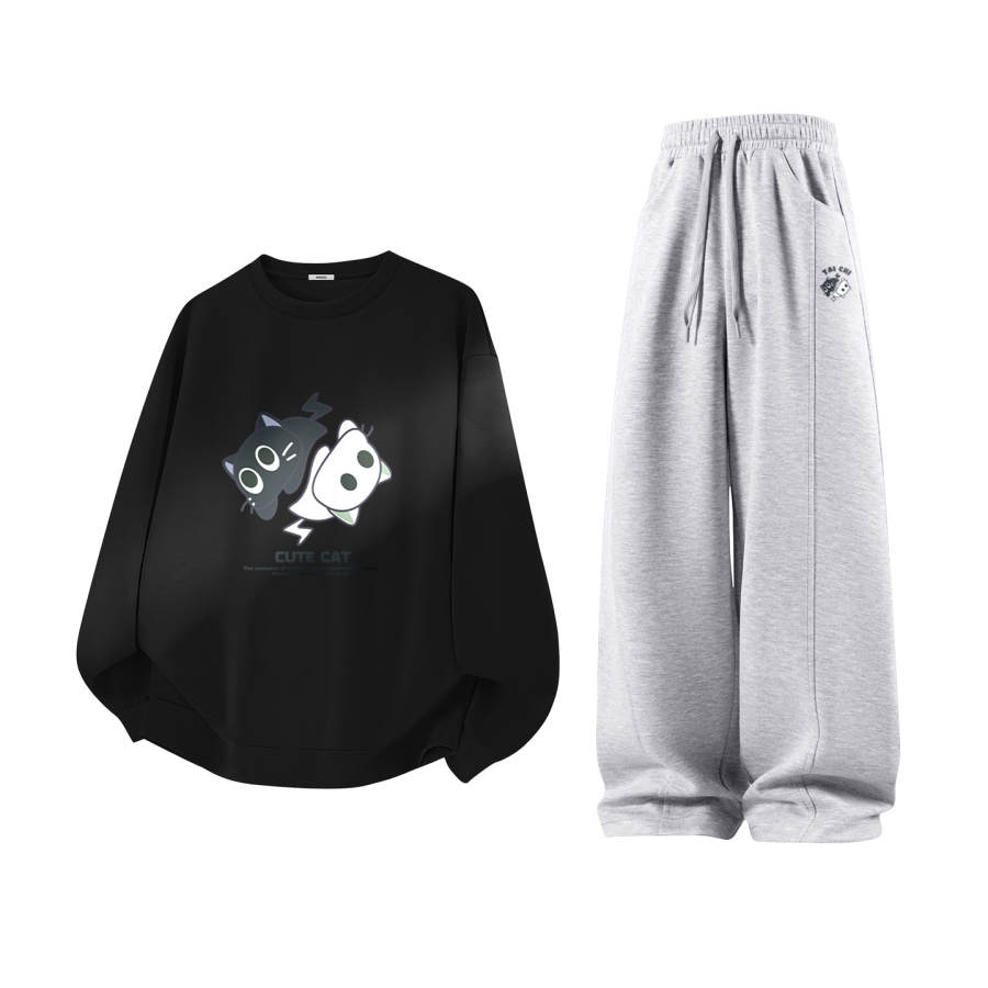 MINISO MINISO Sweatshirt Sets Unisex Crew Neck Moderate