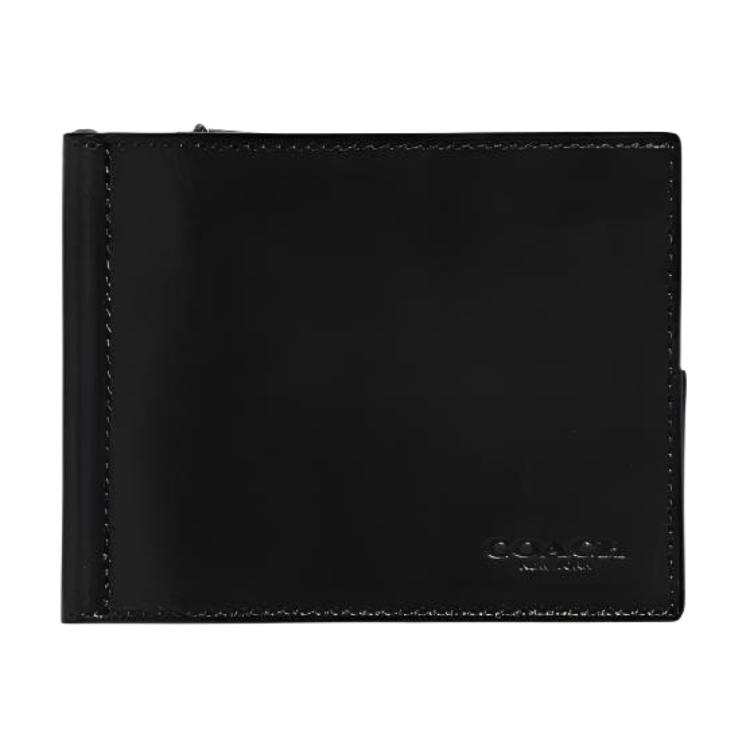COACH COACH Billfold WalletJade Cow Leather Wallet Men's Black