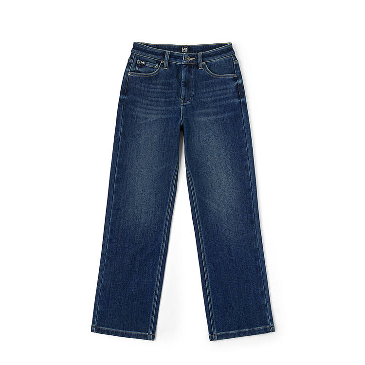 Lee Jeans Women's Dark Blue Thickened And Fleece Lined Straight Fit Pants