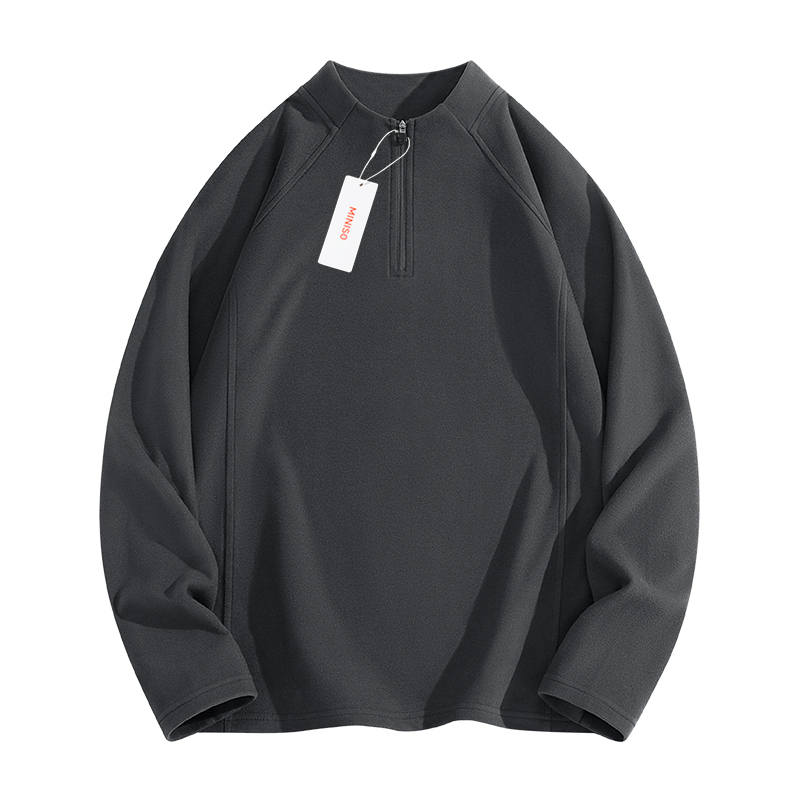 MINISO T Shirts Unisex Half Turtleneck Thickened And Fleece Lined Straight Fit