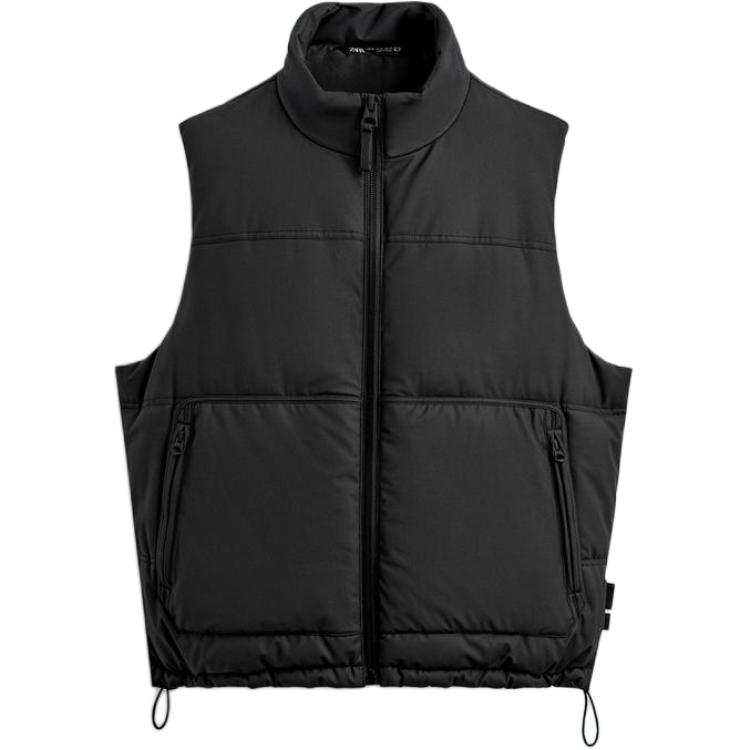 ZARA ZARA Vests Men's Black Stand Collar Other