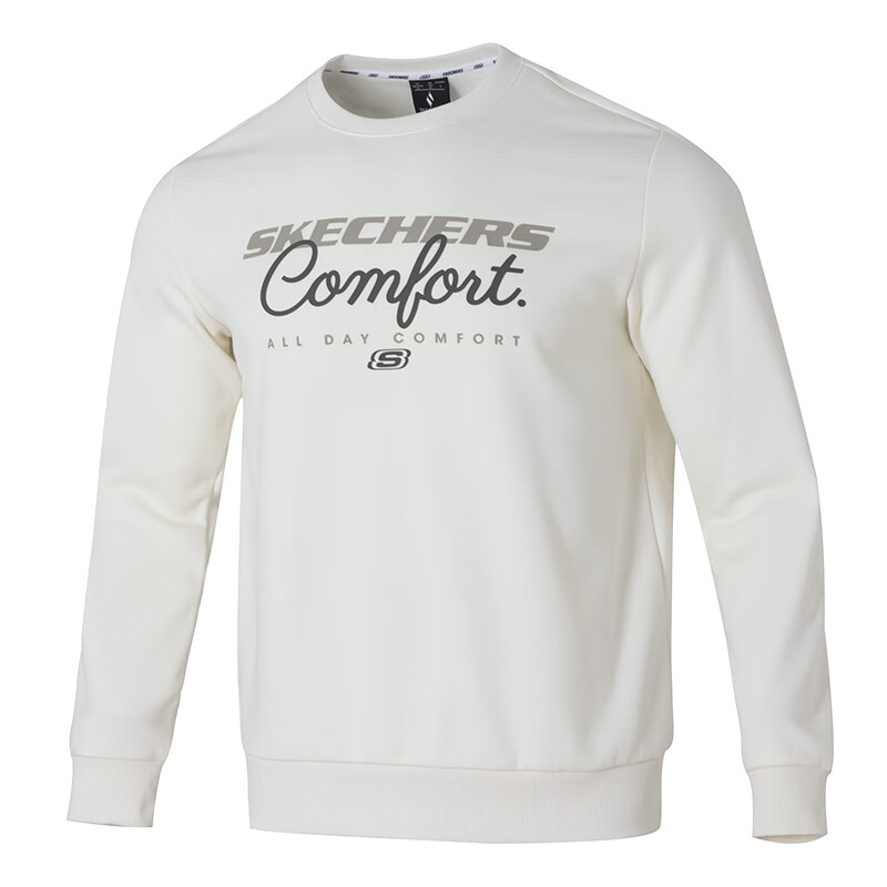 Skechers Colorful Brand Logo Letter Fleece Lined Pullover Crew Neck Long Sleeved Sweatshirt Men's